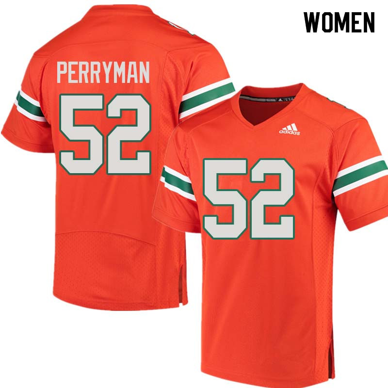 Women Miami Hurricanes #52 Denzel Perryman College Football Jerseys Sale-Orange - Click Image to Close